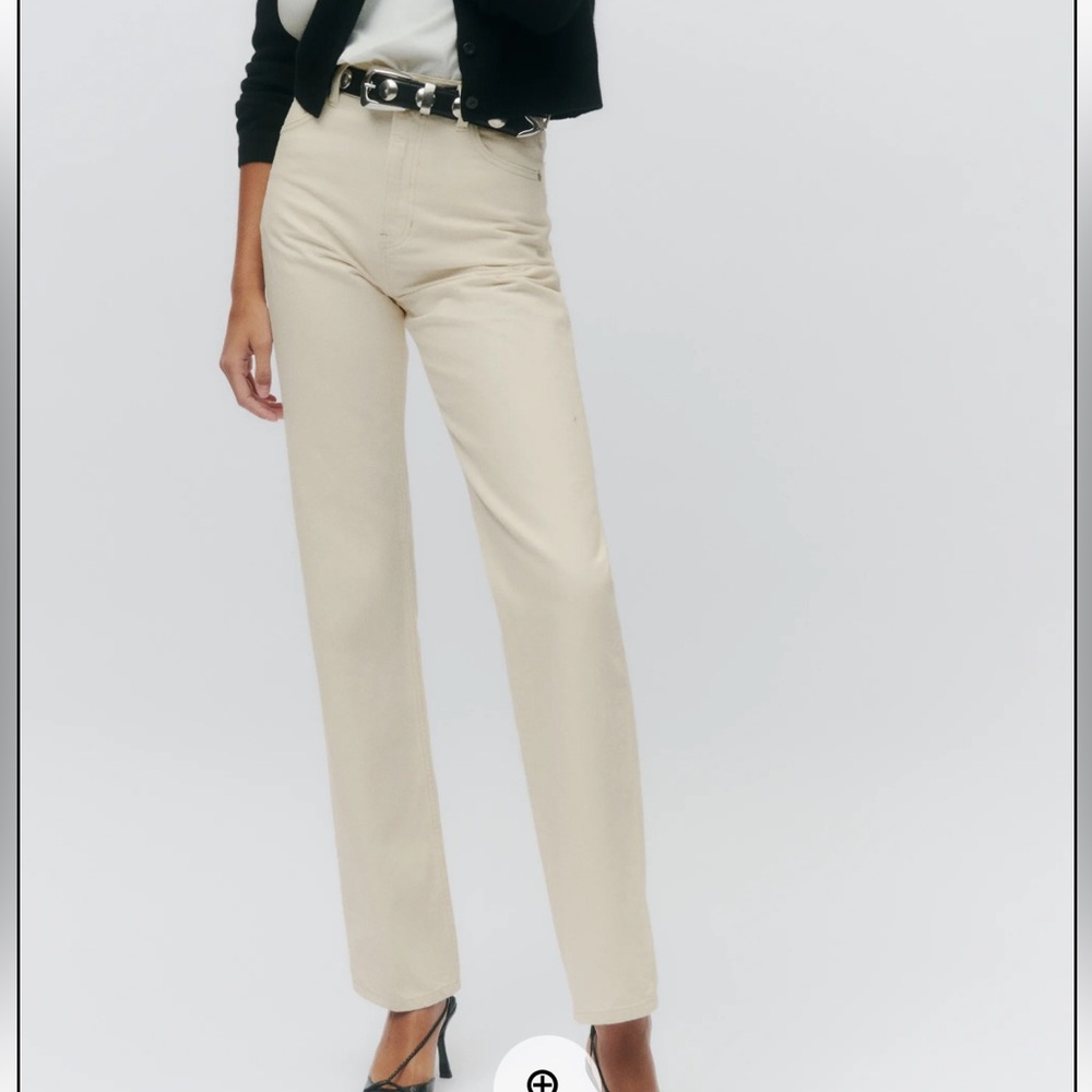 Reformation - Abby High Rise Straight in  Cream